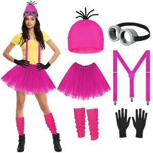 3649 6pcs Women's Halloween Costume Accessory Set, Goggles/rose